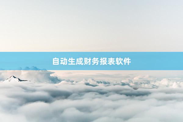 自动生成财务报表软件